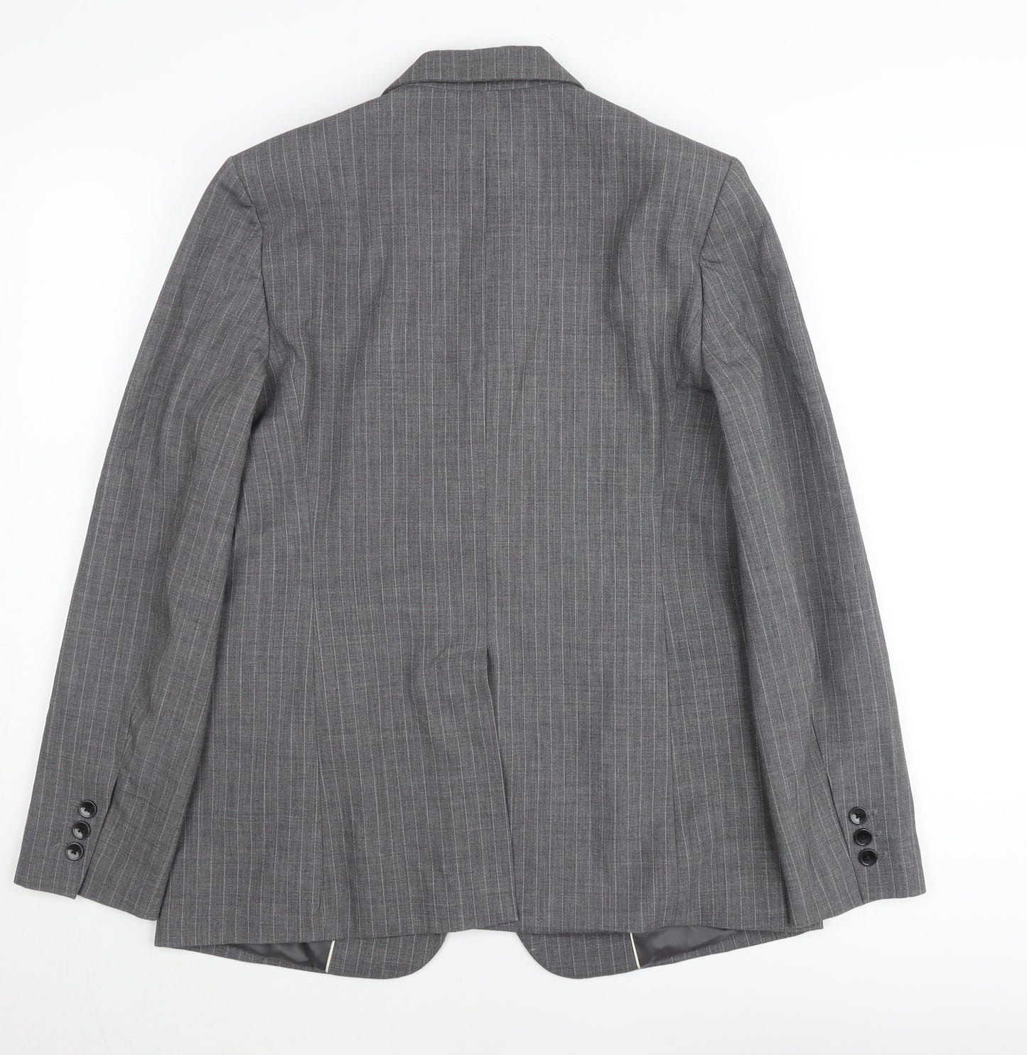 Mango Men’s Grey Pinstripe Slim Fit Blazer Jacket M