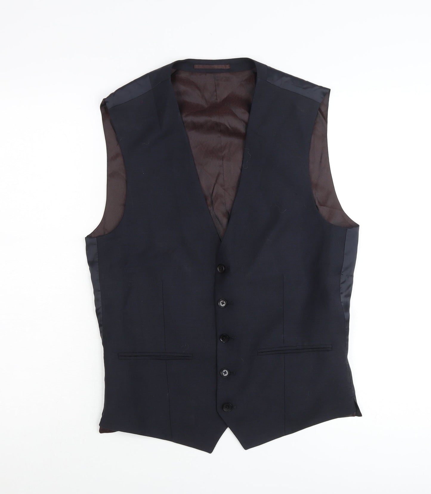 Next Signature Men's Blue 38R Waistcoat Formal Wool Blend