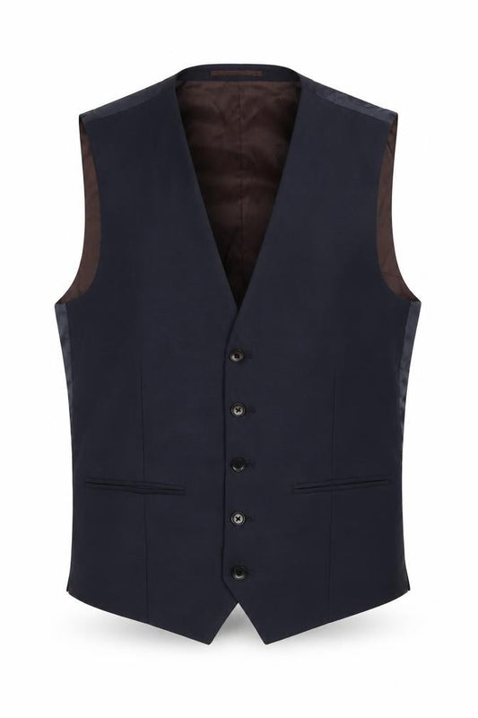 Next Signature Men's Blue 38R Waistcoat Formal Wool Blend