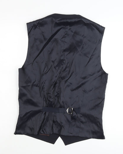 Next Signature Men's Blue 38R Waistcoat Formal Wool Blend