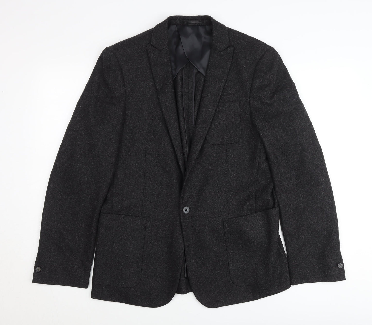 AR RED Men’s Grey Wool Blend Blazer Jacket 38R Regular Fit