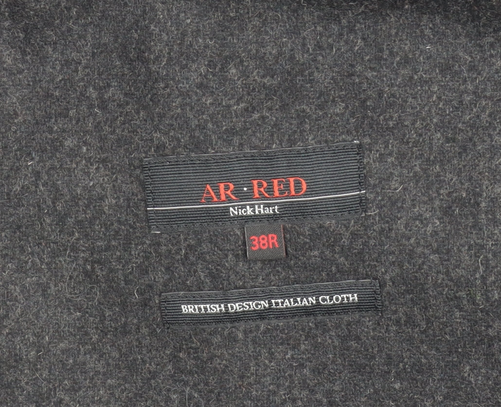 AR RED Men’s Grey Wool Blend Blazer Jacket 38R Regular Fit