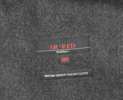 AR RED Men’s Grey Wool Blend Blazer Jacket 38R Regular Fit
