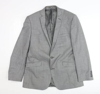 Racing Green Men's Grey Wool Blend Blazer Jacket 40in Chest Regular Fit