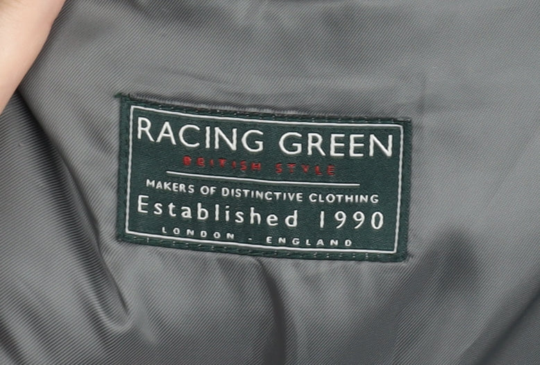 Racing Green Men's Grey Wool Blend Blazer Jacket 40in Chest Regular Fit