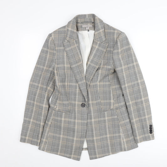 H&M Women’s Multicoloured Checked Blazer UK 8 Regular Fit