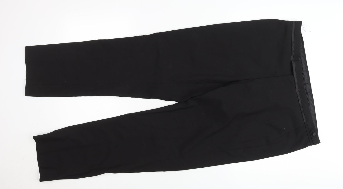 Taylor & Wright Men's Black 36R Tailored Dress Trousers