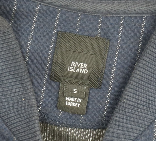 Mens UK Size S River Island Blue Bomber Jacket