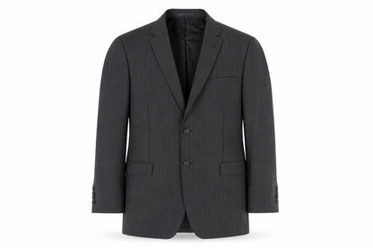 Jack Reid Men's Grey Pinstripe Blazer 46R Regular Two-Button Jacket