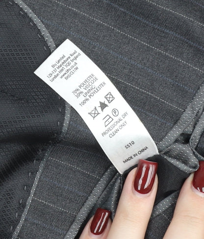 Jack Reid Men's Grey Pinstripe Blazer 46R Regular Two-Button Jacket