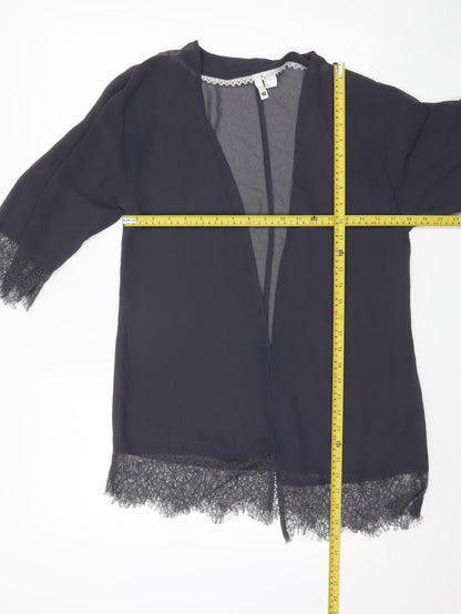 Womens UK Size 10 H&M Black Kimono Blouse