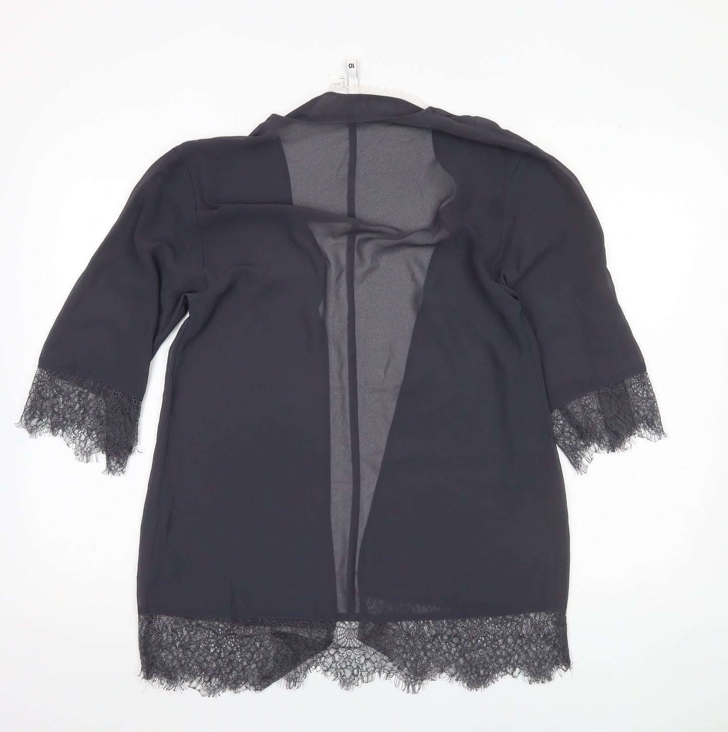 Womens UK Size 10 H&M Black Kimono Blouse