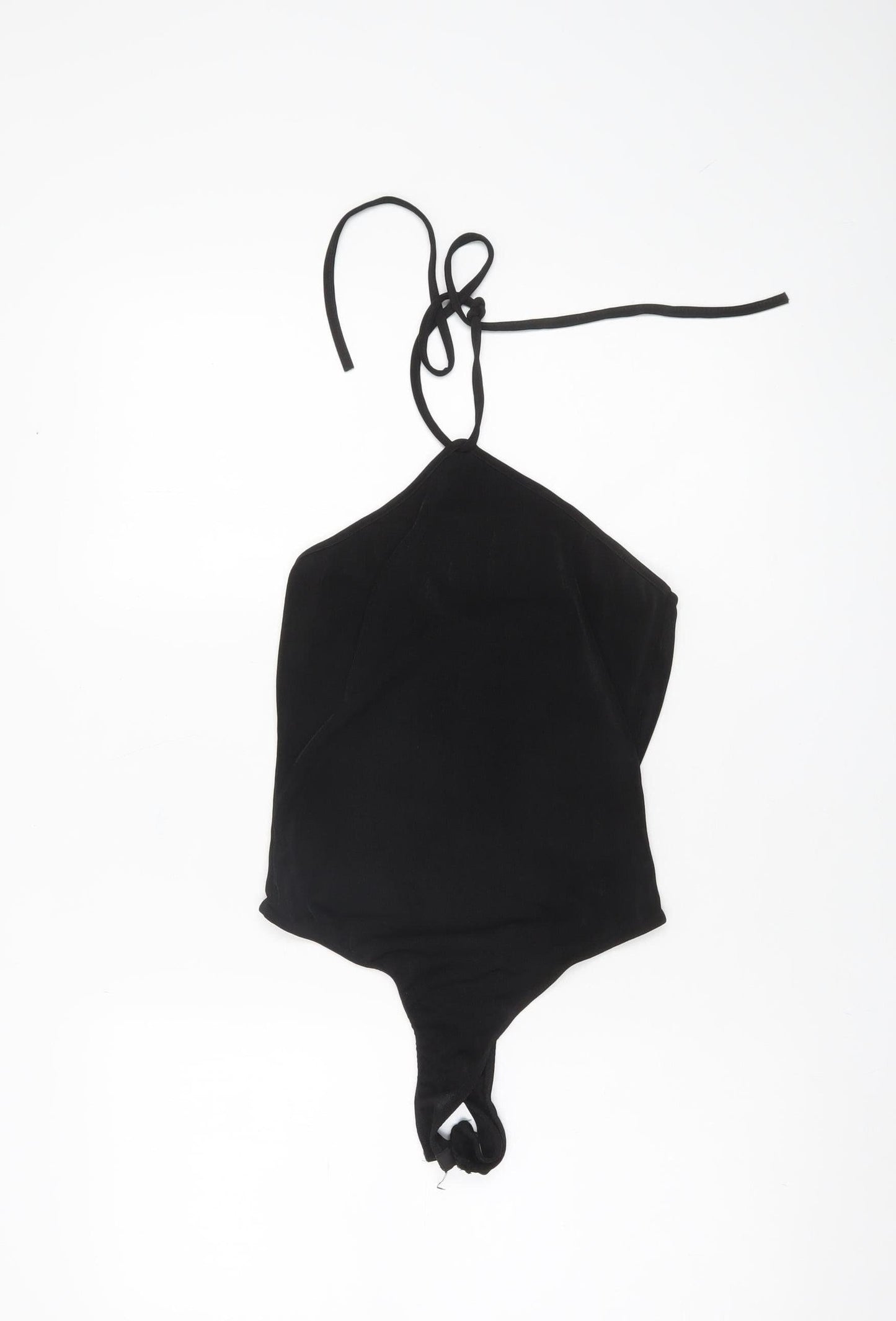 PrettyLittleThing Womens Black Halter Bodysuit Size 12 Slim Fit