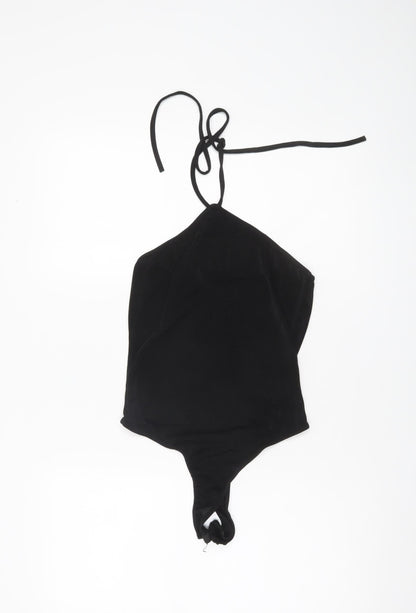 PrettyLittleThing Womens Black Halter Bodysuit Size 12 Slim Fit