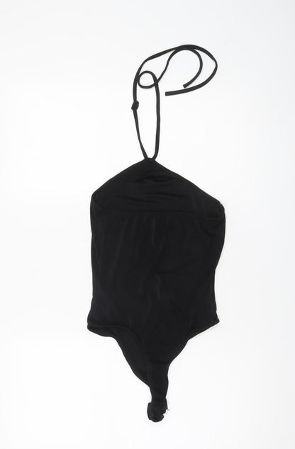 PrettyLittleThing Womens Black Halter Bodysuit Size 12 Slim Fit