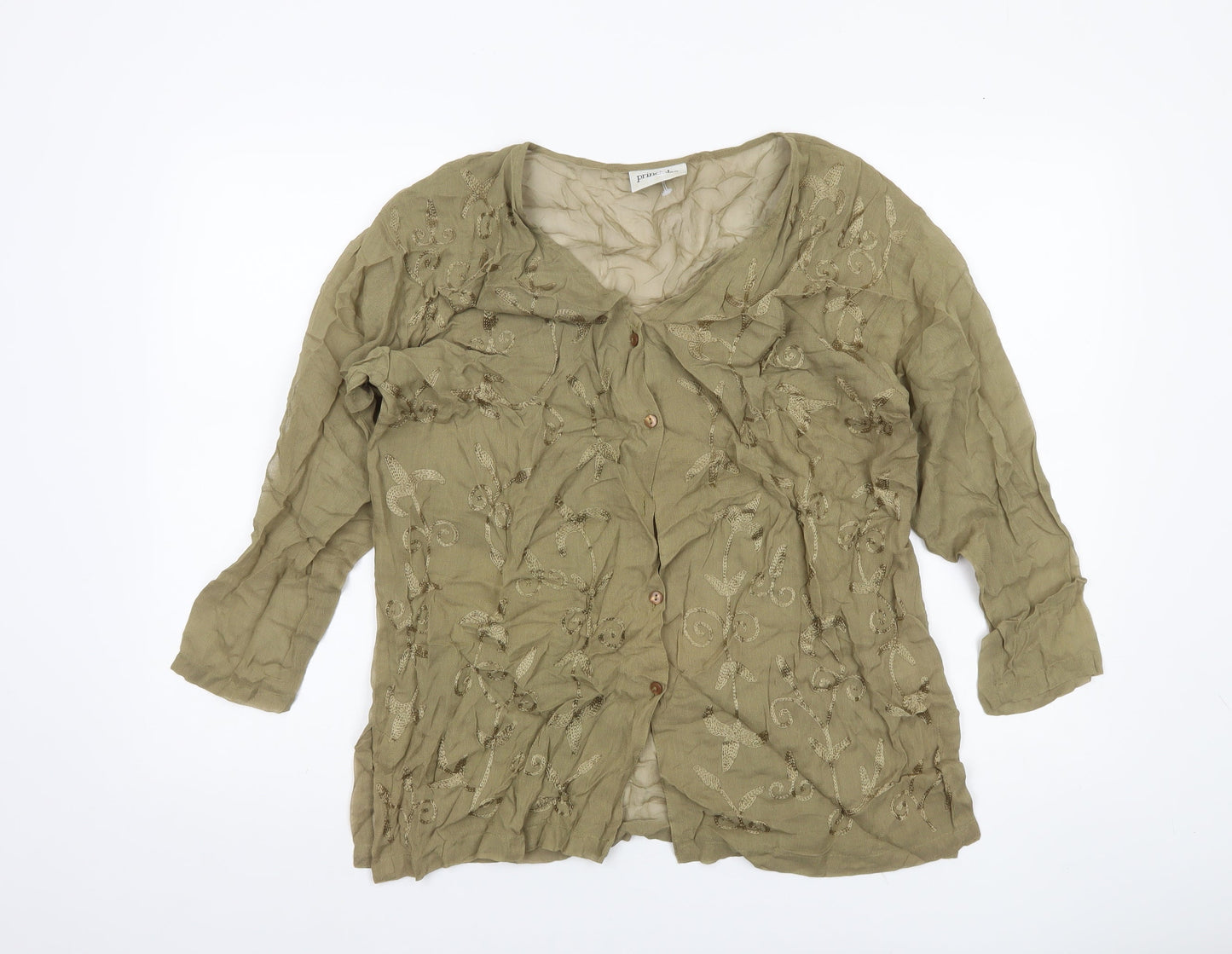 Womens UK Size 12 Principles Green Tunic Blouse