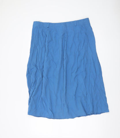 Bonmarche Women’s Blue Size 20 Midi A-Line Skirt Viscose Blend