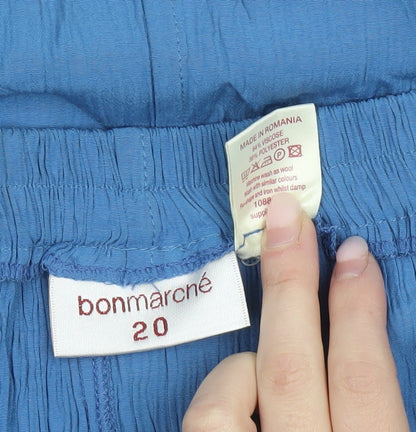 Bonmarche Women’s Blue Size 20 Midi A-Line Skirt Viscose Blend