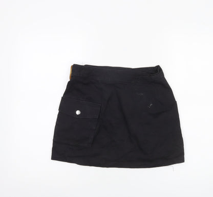 Nasty Gal Womens Black Cotton Cargo Skirt UK 12 Short Casual