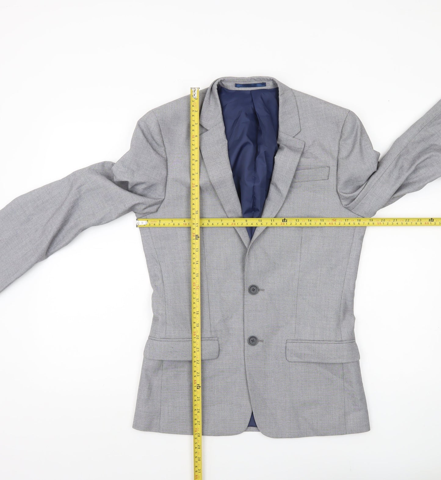 River Island Men’s Grey Slim Fit Blazer Jacket UK 36R