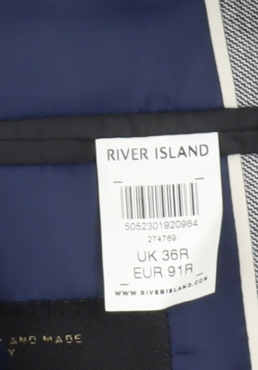 River Island Men’s Grey Slim Fit Blazer Jacket UK 36R