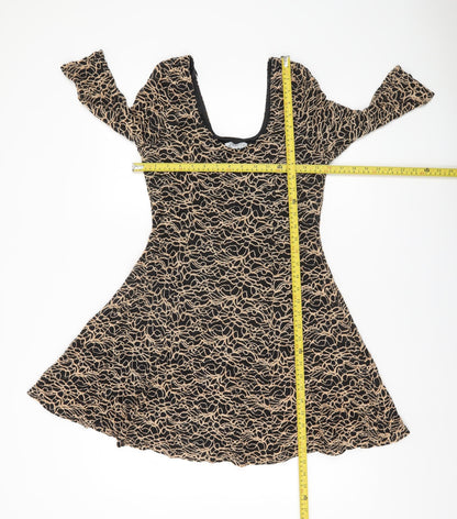 Apricot Women’s Black Beige Lace Fit & Flare Dress Size 14