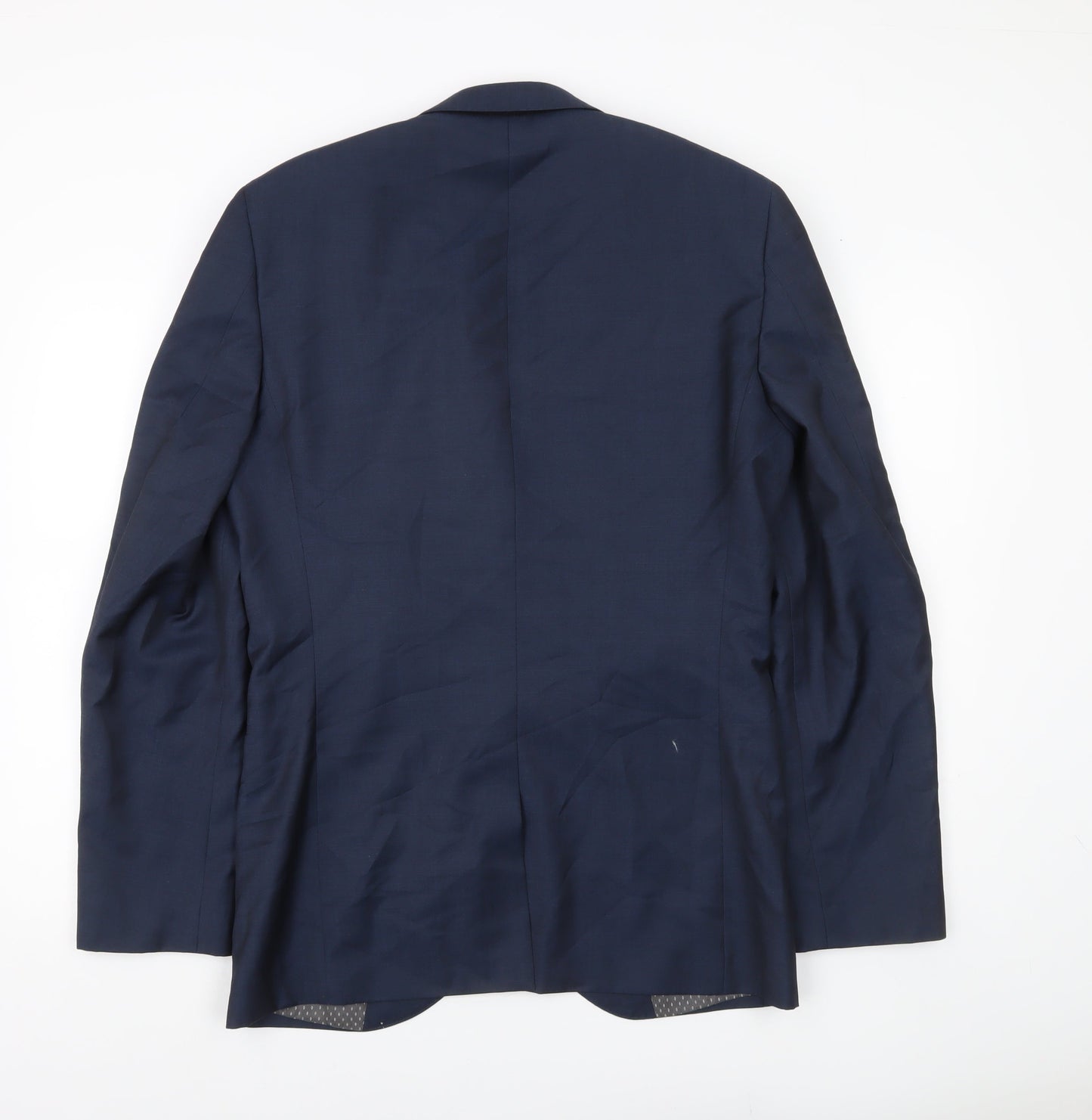 Next Men’s Blue Wool Blend Suit Jacket 38L Long Classic Formal