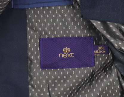 Next Men’s Blue Wool Blend Suit Jacket 38L Long Classic Formal