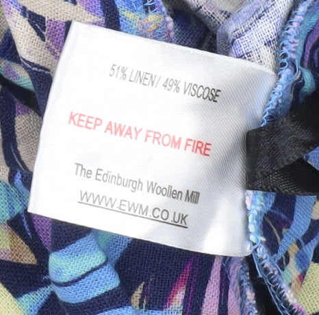 Isle Collection Womens Multicoloured A-Line Midi Skirt Size 18 Linen Blend