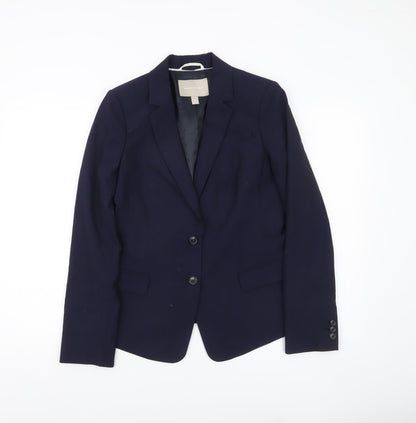 Banana Republic Women’s Blue Wool Blend Blazer Size 12 Two-Button Jacket