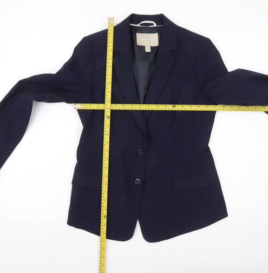 Banana Republic Women’s Blue Wool Blend Blazer Size 12 Two-Button Jacket