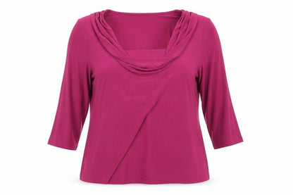 David Emanuel Womens Pink Size 18 Cowl Neck 3/4 Sleeve Blouse