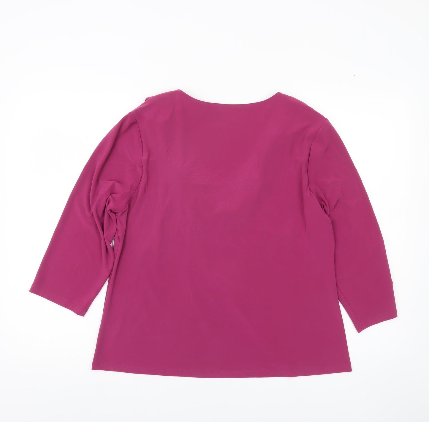 David Emanuel Womens Pink Size 18 Cowl Neck 3/4 Sleeve Blouse