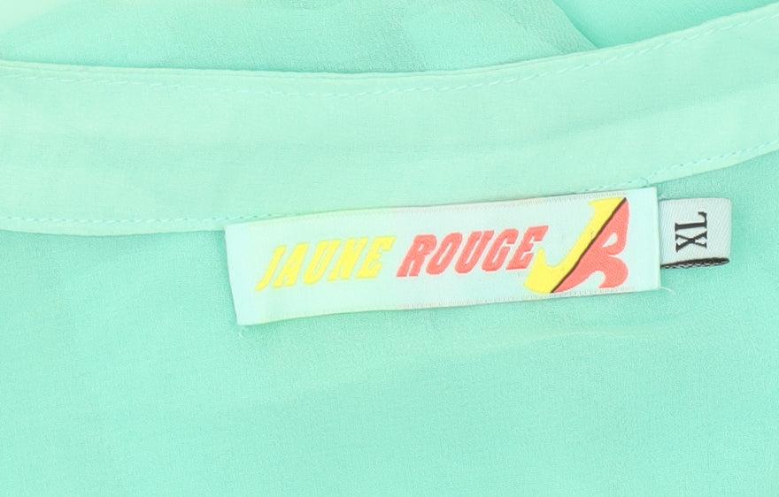Womens UK Size XL Jaune Rouge Green Tunic Blouse
