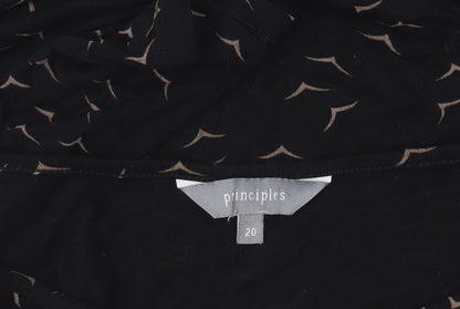Womens UK Size 20 Principles Black Tunic Blouse