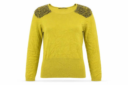 Womens UK Size 12 Betty Jackson Black Yellow Pullover Jumper