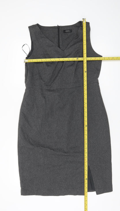 Papaya Women’s Grey Size 14 Sleeveless Sheath Work Dress