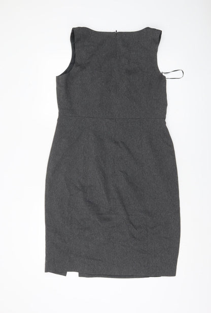 Papaya Women’s Grey Size 14 Sleeveless Sheath Work Dress