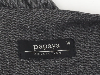 Papaya Women’s Grey Size 14 Sleeveless Sheath Work Dress