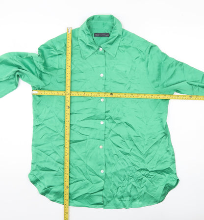 Womens UK Size 12 Marks and Spencer Green Basic Button-Up