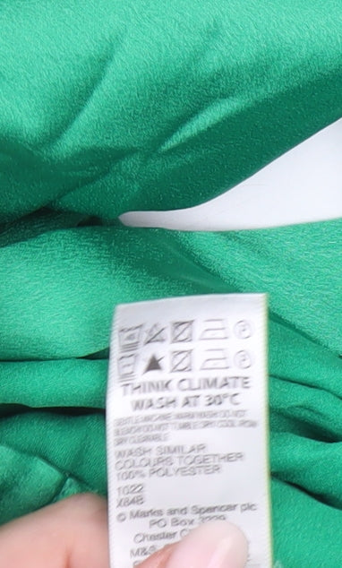 Womens UK Size 12 Marks and Spencer Green Basic Button-Up