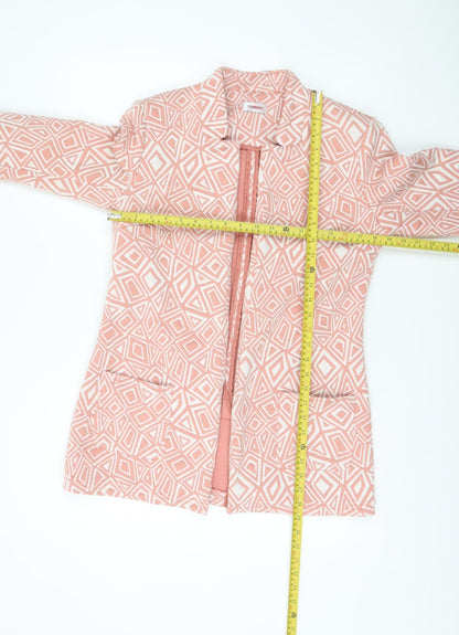 Damart Women’s Pink Geometric Blazer Jacket Size 10