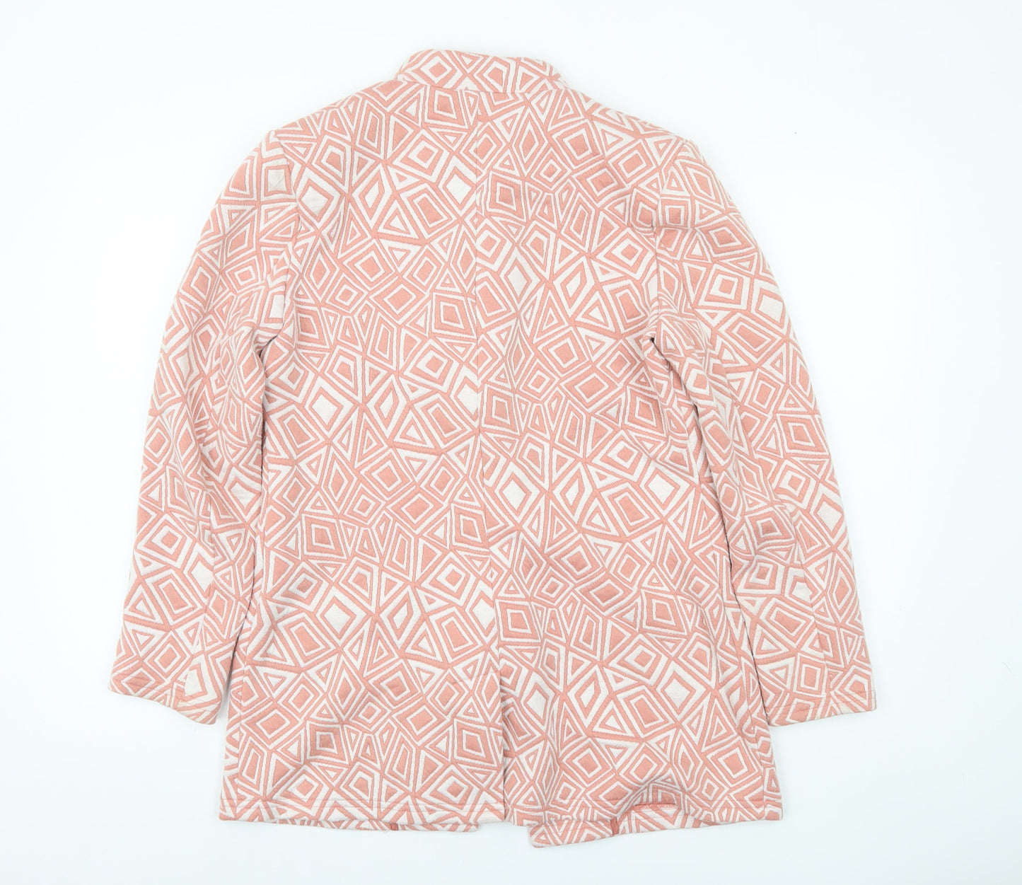 Damart Women’s Pink Geometric Blazer Jacket Size 10