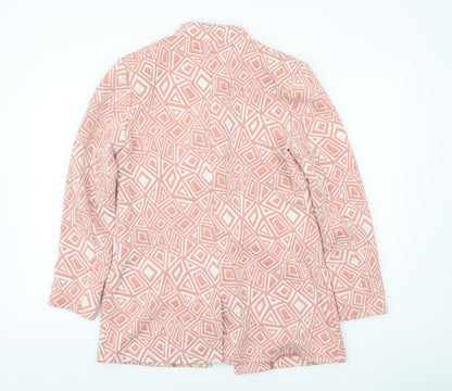 Damart Women’s Pink Geometric Blazer Jacket Size 10