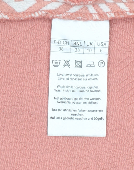 Damart Women’s Pink Geometric Blazer Jacket Size 10