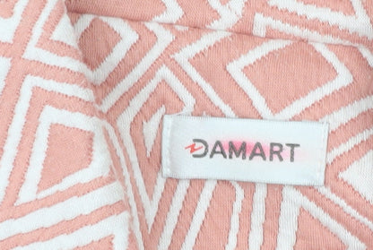 Damart Women’s Pink Geometric Blazer Jacket Size 10