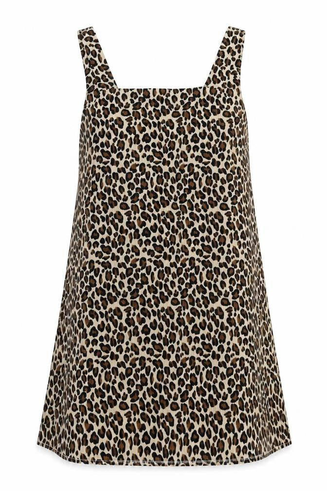 Shein Curve Women’s Brown Leopard Print Plus Size 18 Sleeveless Mini Dress