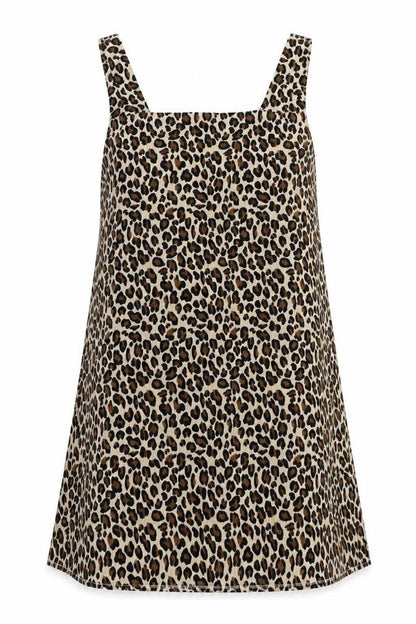 Shein Curve Women’s Brown Leopard Print Plus Size 18 Sleeveless Mini Dress