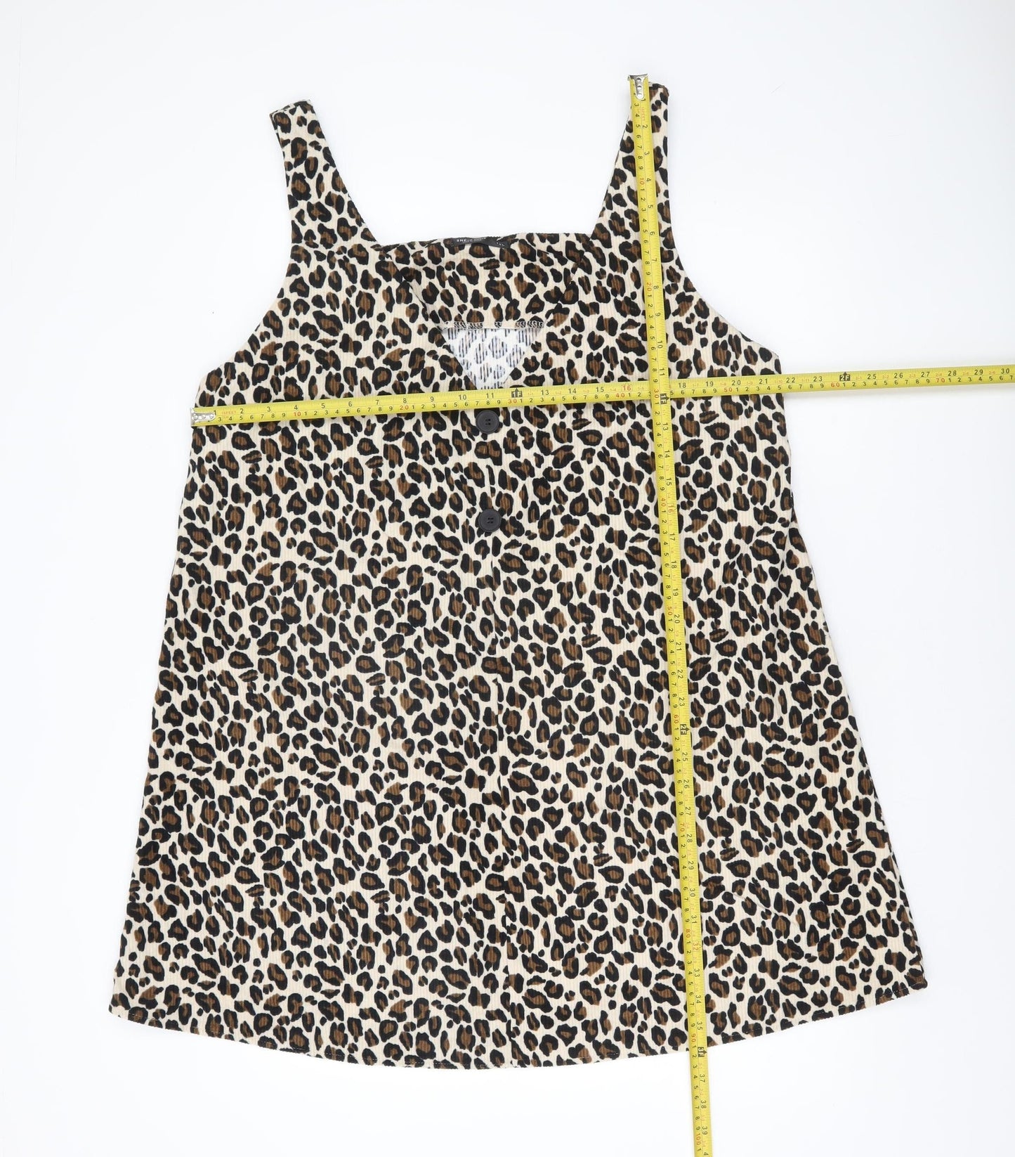 Shein Curve Women’s Brown Leopard Print Plus Size 18 Sleeveless Mini Dress