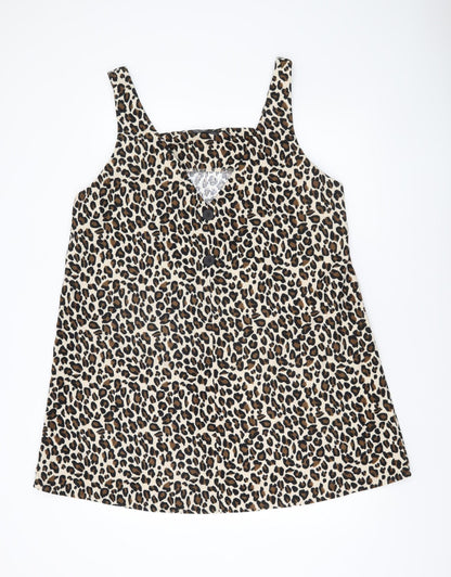 Shein Curve Women’s Brown Leopard Print Plus Size 18 Sleeveless Mini Dress